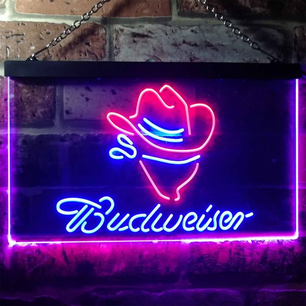 Budweiser Cowboy Head Neon-Like LED Sign